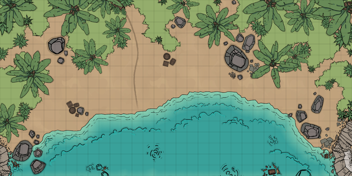 An overhead view of a secluded tropical beach