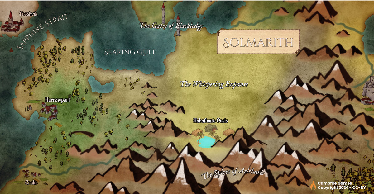 A map detailing the province of Solmarith